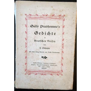 1. Sully prudhomme's Gedichte in Deutschen Dersen de J. Schnitzler aux éditions Paul Ollendorff Verlag