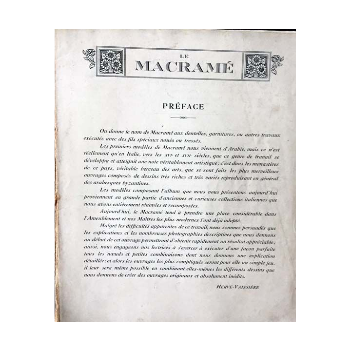 1. Le macramé manufacture parisienne des cotons L.V de Hervé-Vaissière
