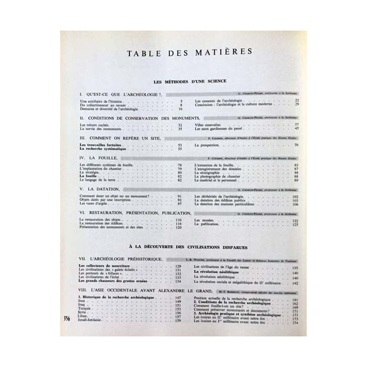1. L'archéologie découverte des civilisations disparues de Gilbert Charles-Picard aux éditions Larousse