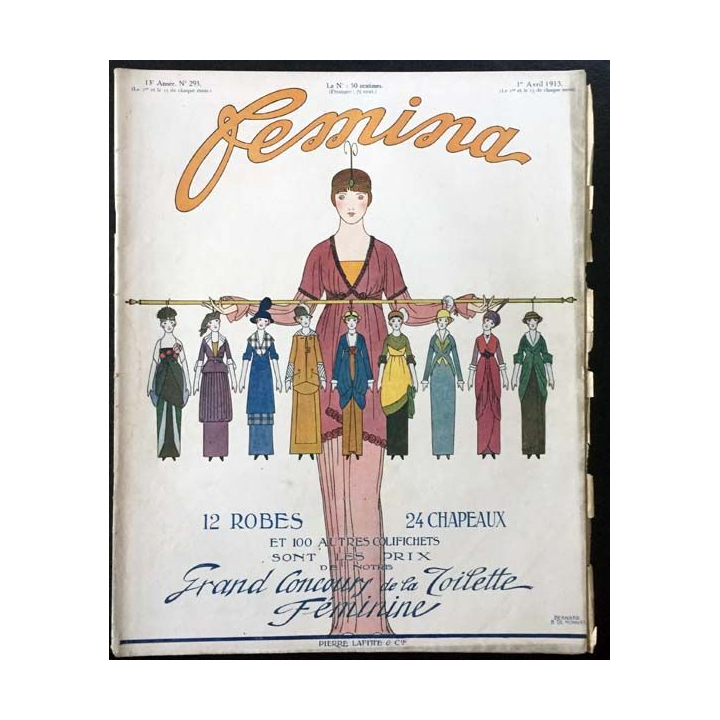 1. Femina n°293 - 1er Avril 1913 aux éditions Pierre Lafitte & Cie
