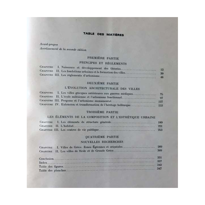 1. L'urbanisme dans la Grèce antique de Roland Martin aux éditions A. & J. Picard 1974
