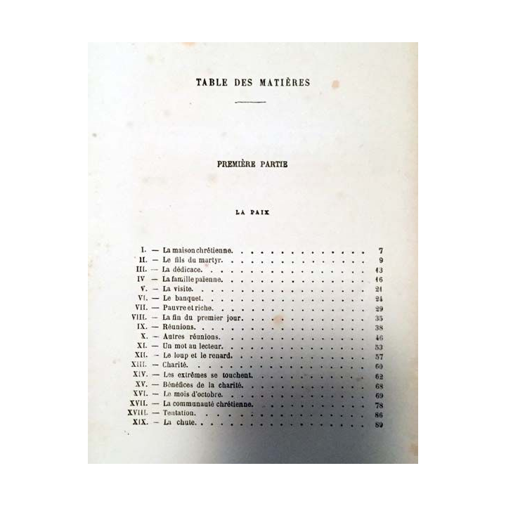 1. Fabiola ou l'Église des catacombes par son éminence le Cardinal Wisemann aux éditions Charles Barbou