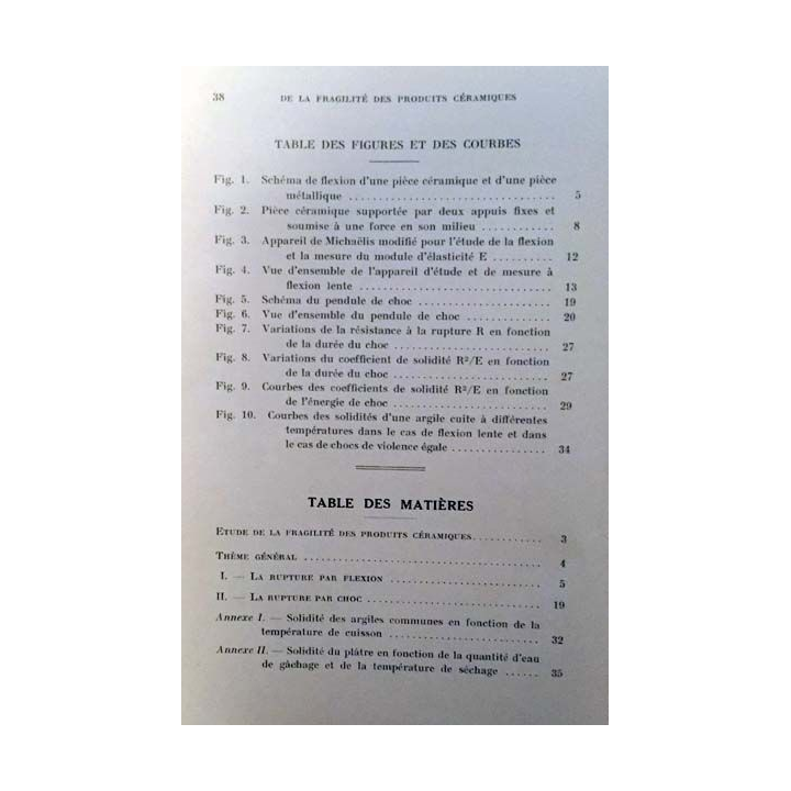 1. Étude de la fragilité des produits céramiques - Leur rupture par flexion ou par choc Juillet 1935 n°8