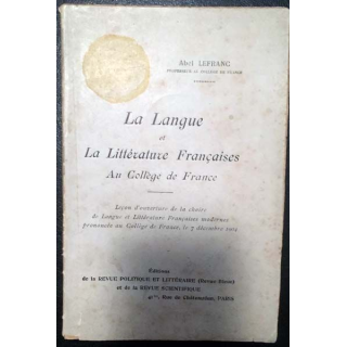 1. La langue et la littérature française au collège de France de Abel Lefranc