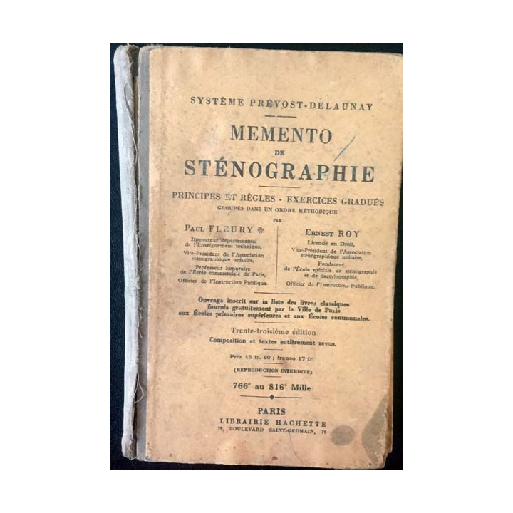 1. Mémento de sténographie Principes et règles - exercices gradués du système Prévost-Delaunay