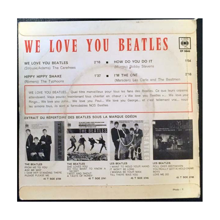 Disque 45 tours : We love you Beatles