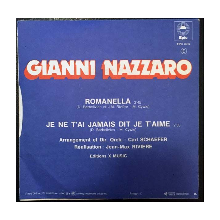 Disque 45 tours : Romanella Gianni Nazzaro