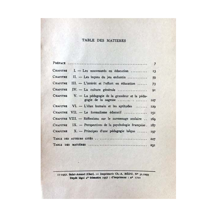 1. École et éducation de Jean Chateau aux éditions Librairie philosophique J. Vrin 1957
