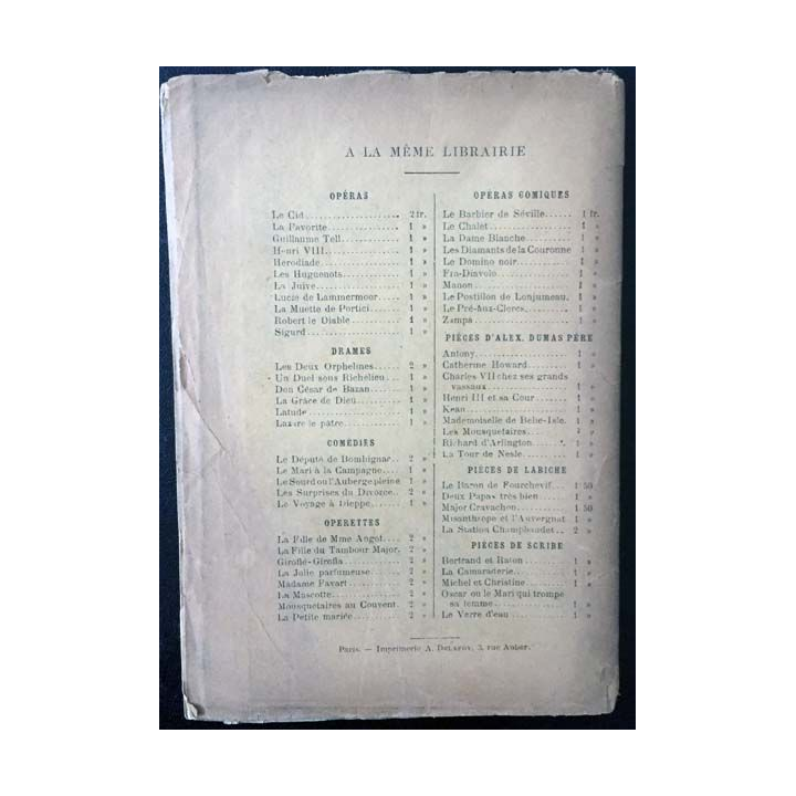 1. Sigurd opéra en quatre actes, neuf tableaux paroles de Camille Du Locle & Alfred Blau musique de Ernest Reyer