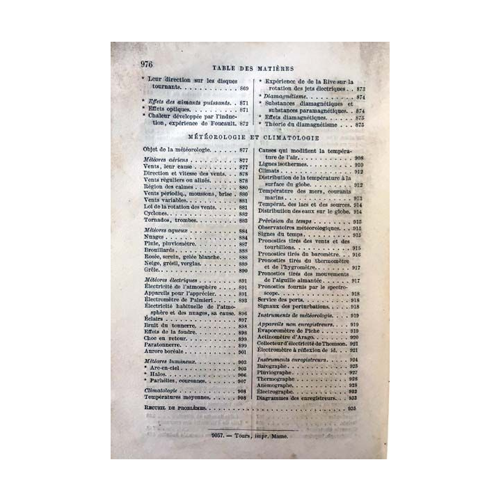 1. Traité de physique expérimentale et appliquée et de météorologie de A. Ganot aux éditions Chez Delagrave 1880