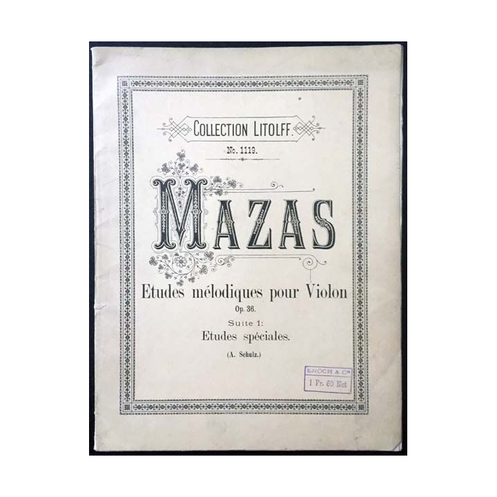 1. Mazas Etudes mélodiques pour Violon