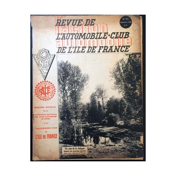 1. Revue de l'automobile-club de l'ile de France n°89 Septembre 1938