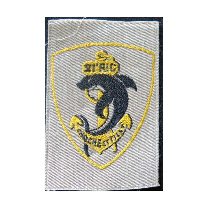 21° RIC : insigne tissu du 21° régiment d'infanterie colonial de dimension 6 x 4 cm