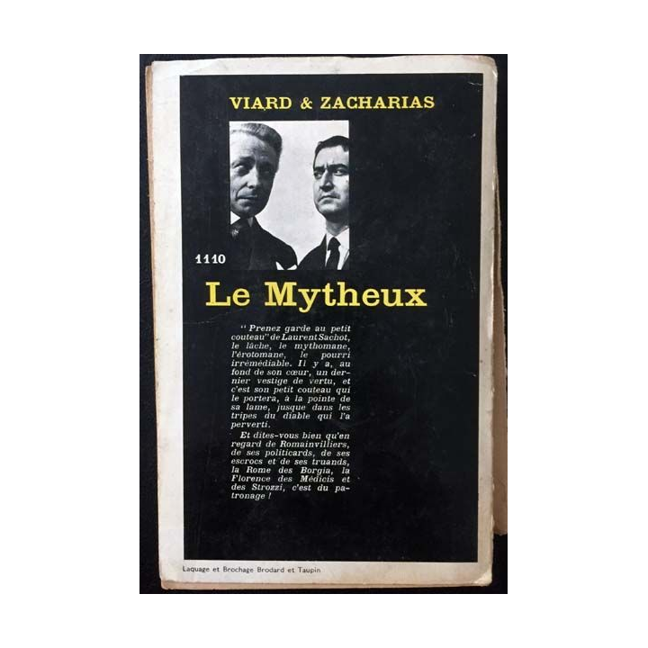 1. Le Mytheux de Viard & Zacharias aux éditions Gallimard