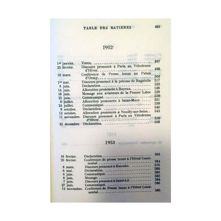 1. Discours et messages Tome 2 Dans l'attente 1946 1958 de Charles de Gaulle aux éditions Plon