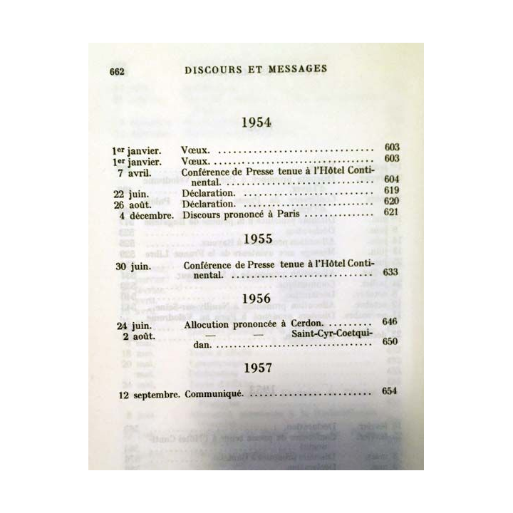 1. Discours et messages Tome 2 Dans l'attente 1946 1958 de Charles de Gaulle aux éditions Plon