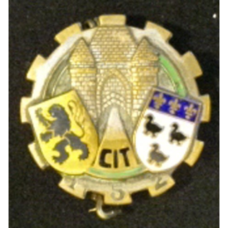 152°  CIT de fabrication Aremail Paris G. 1364 dos grenu bronze émail