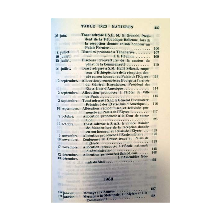 1. Discours et messages Tome 3 Avec le renouveau 1958 - 1962 de Charles de Gaulle aux éditions Plon