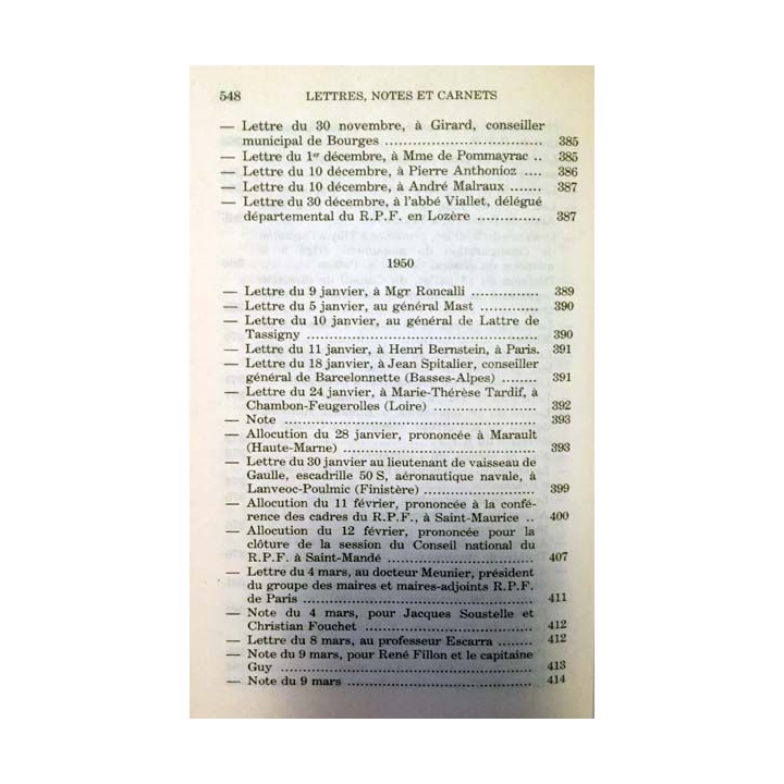 1. Lettres notes et carnets Mai 1945 - Juin 1951 de Charles de Gaulle aux éditions Plon