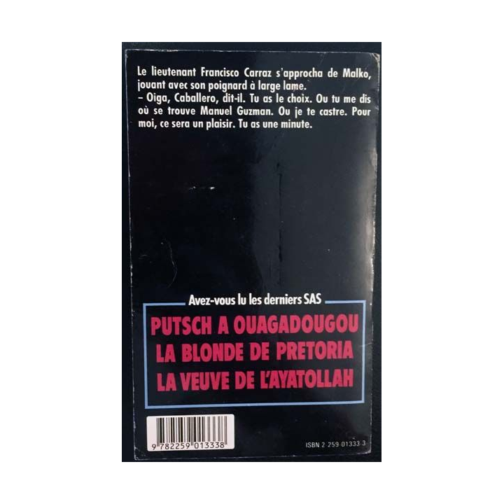 1. S.A.S. Chasse à l'homme au Pérou de Gérard de Villiers aux éditions Plon