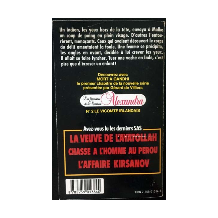 1. S.A.S. Mort à Gandhi de Gérard de Villiers aux éditions Plon
