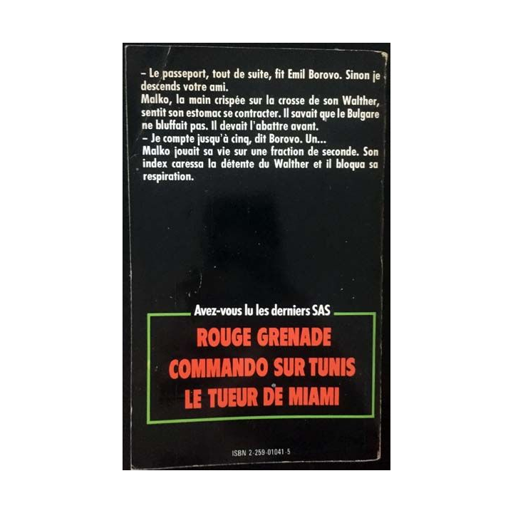 1. S.A.S. La filière Bulgare de Gérard de Villiers aux éditions Plon