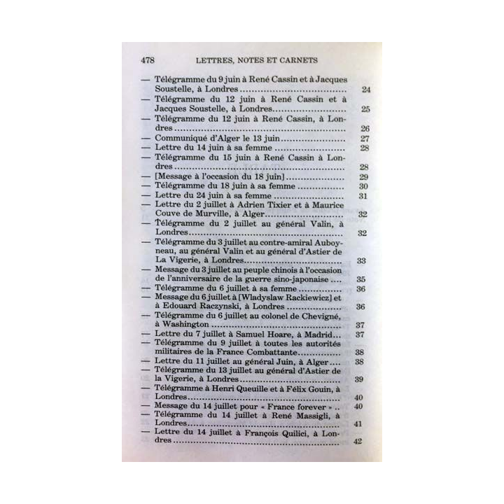 1. Lettres notes et carnets Juin 1943 - Mai 1945 de Charles de Gaulle aux éditions Plon