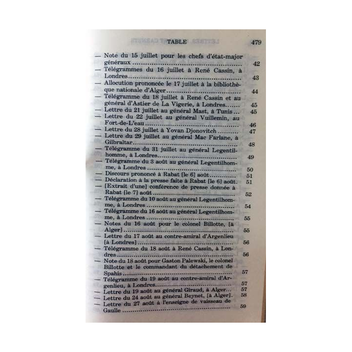 1. Lettres notes et carnets Juin 1943 - Mai 1945 de Charles de Gaulle aux éditions Plon