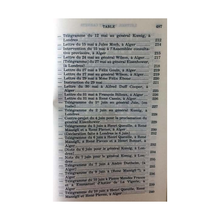 1. Lettres notes et carnets Juin 1943 - Mai 1945 de Charles de Gaulle aux éditions Plon