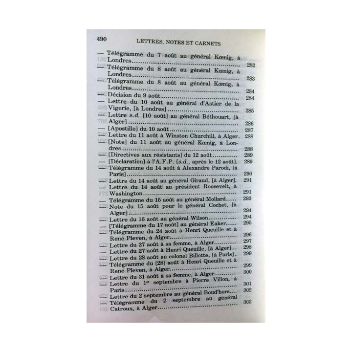 1. Lettres notes et carnets Juin 1943 - Mai 1945 de Charles de Gaulle aux éditions Plon