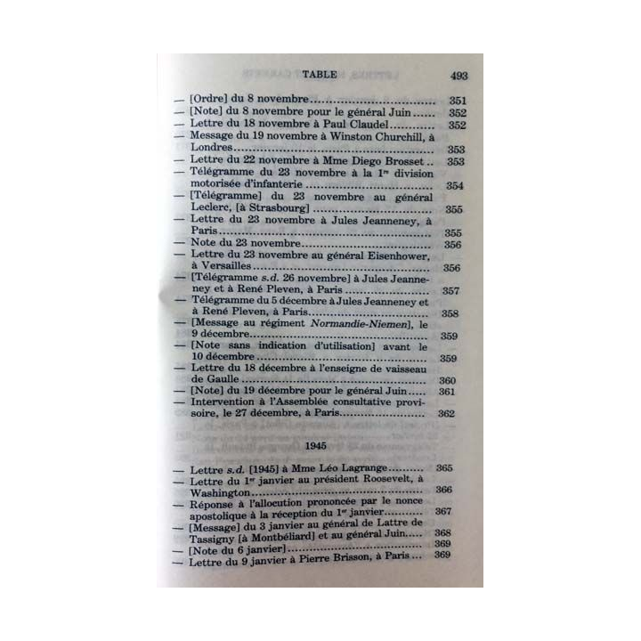 1. Lettres notes et carnets Juin 1943 - Mai 1945 de Charles de Gaulle aux éditions Plon