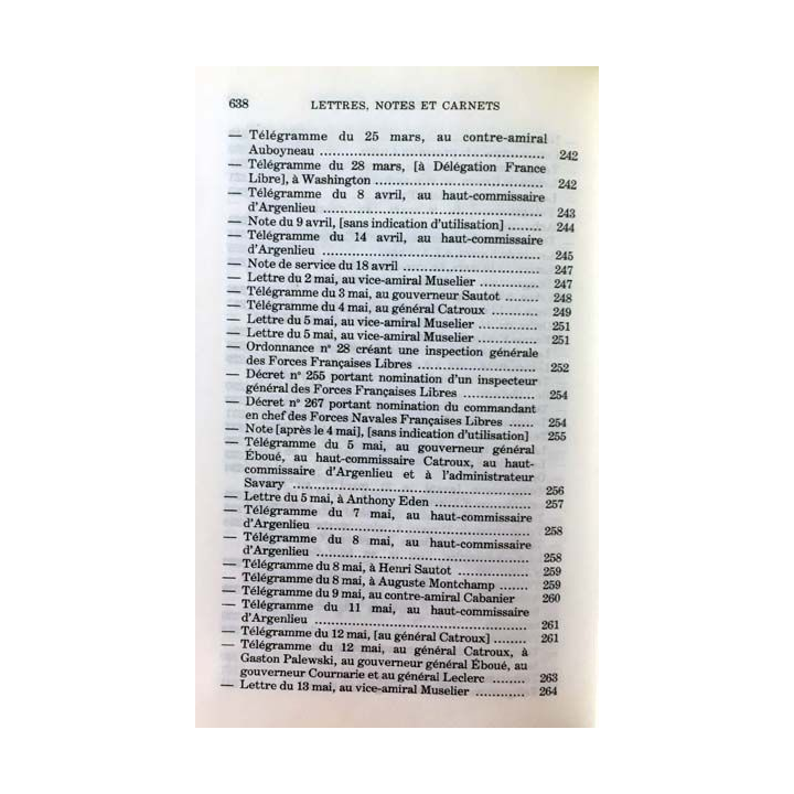 1. Lettres notes et carnets Juillet 1941 - Mai 1943 de Charles de Gaulle aux éditions Plon