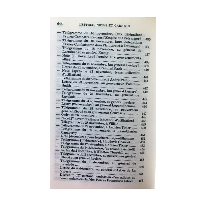 1. Lettres notes et carnets Juillet 1941 - Mai 1943 de Charles de Gaulle aux éditions Plon