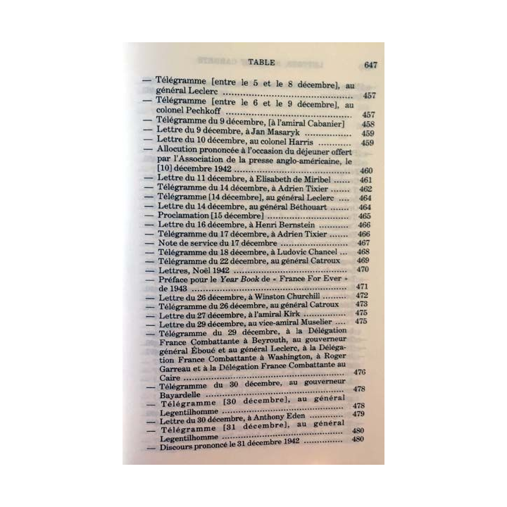 1. Lettres notes et carnets Juillet 1941 - Mai 1943 de Charles de Gaulle aux éditions Plon