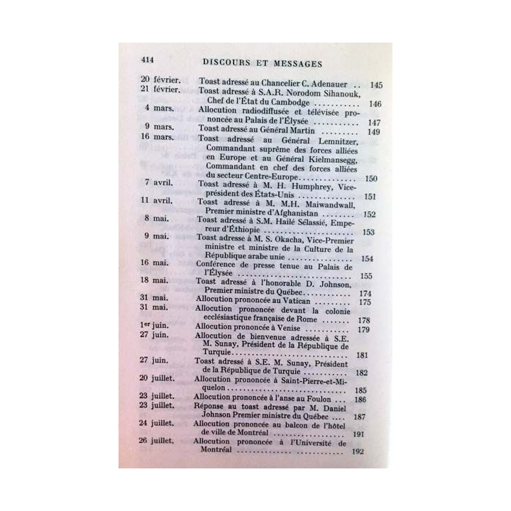 1. Discours et messages Tome 5 Vers le terme 1966 - 1969 de Charles de Gaulle aux éditions Plon