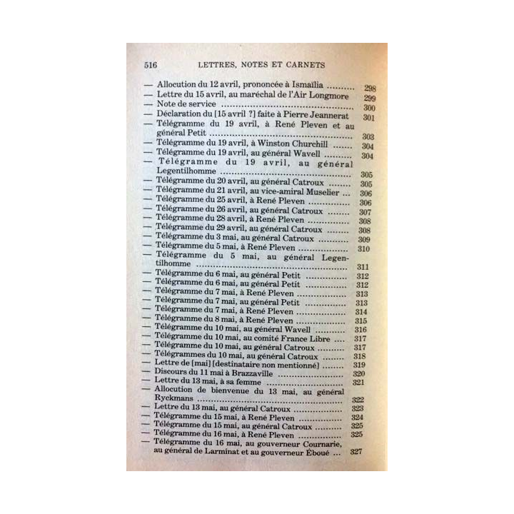 1. Lettres notes et carnets Juin 1940 - Juillet 1941 de Charles de Gaulle aux éditions Plon