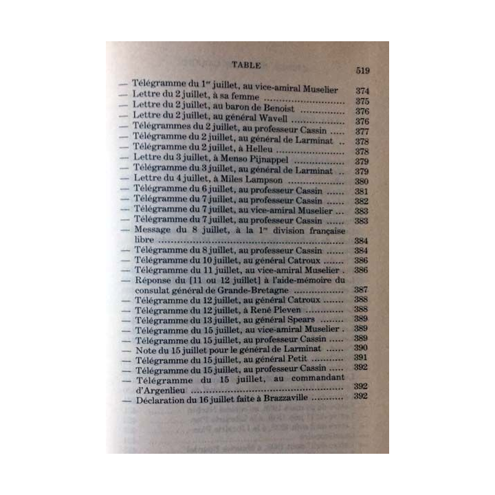 1. Lettres notes et carnets Juin 1940 - Juillet 1941 de Charles de Gaulle aux éditions Plon