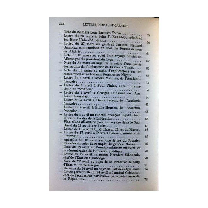 1. Lettres notes et carnets Janvier 1961 - Décembre 1963 de Charles de Gaulle aux éditions Plon