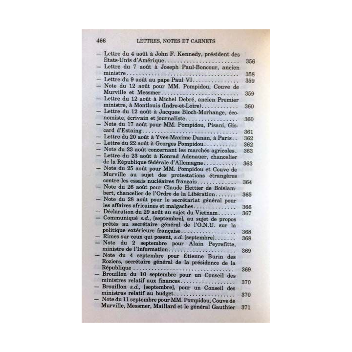 1. Lettres notes et carnets Janvier 1961 - Décembre 1963 de Charles de Gaulle aux éditions Plon