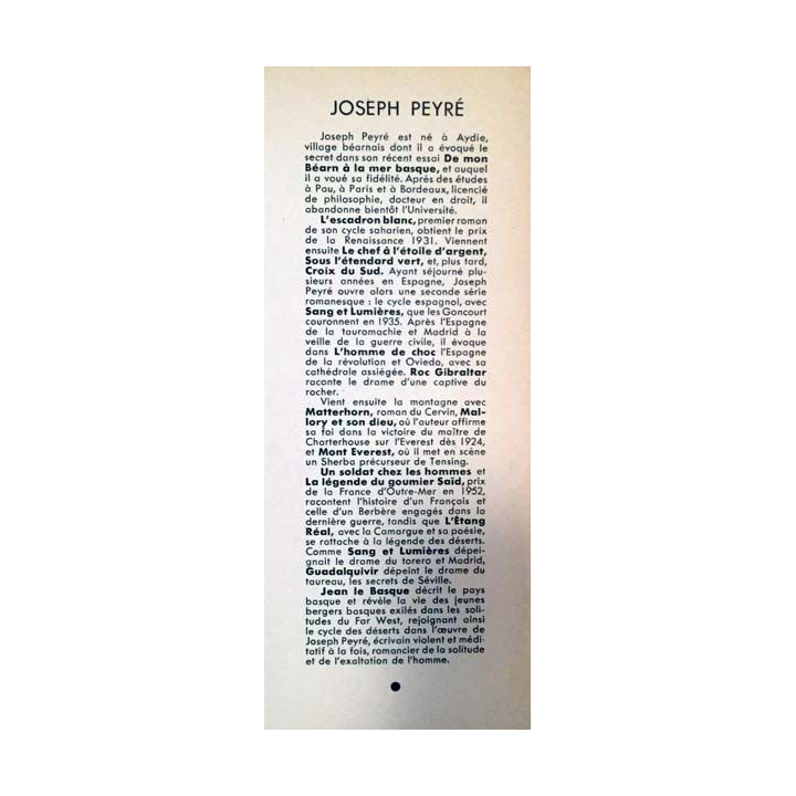 1. Jean Le Basque de Joseph Peyré aux éditions Flammarion