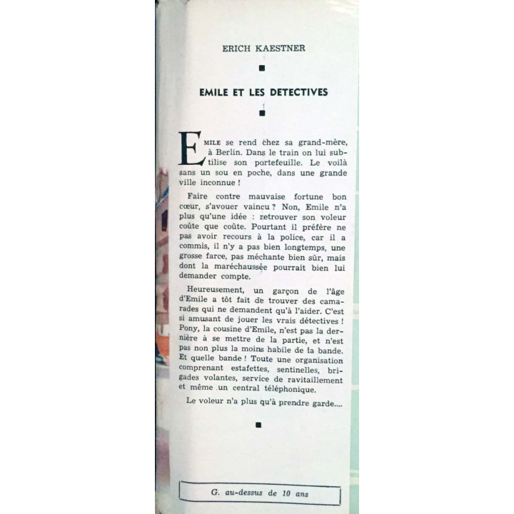 1. Emile et les détectives de E. Kaestner aux éditions Hachette