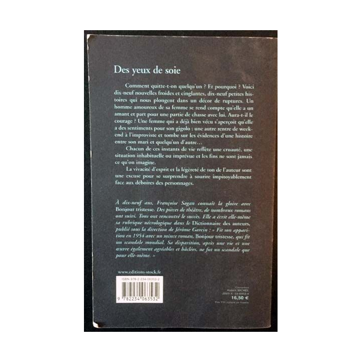 1. Des yeux de soie de Françoise Sagan aux éditions Stock