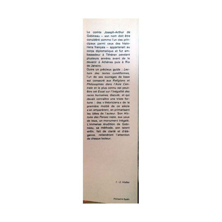 1. Les Perses de J.-A. de Gobineau aux éditions Minerva