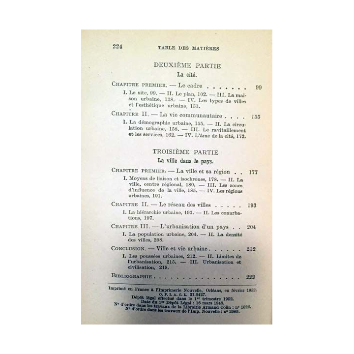 1. Les villes de Georges Chabot aux éditions Armand Colin