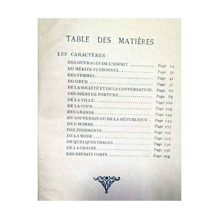 1. La bruyère - les caractères aux éditions Hachette