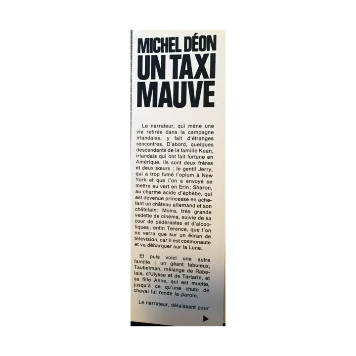 1. Un taxi mauve de Michel Déon aux éditions Gallimard