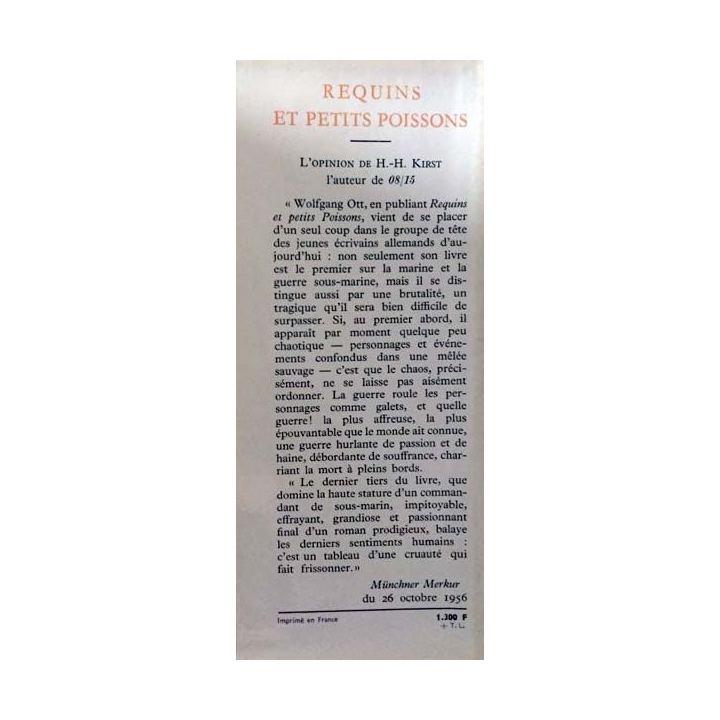 1. Requins et petits poissons de Wolfgang Ott aux éditions Robert Laffont 1957
