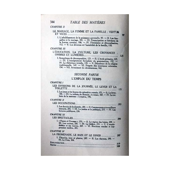 1. La vie quotidienne à Rome à l'apogée de l'empire de Jérôme Carcopino aux éditions Librairie Hachette