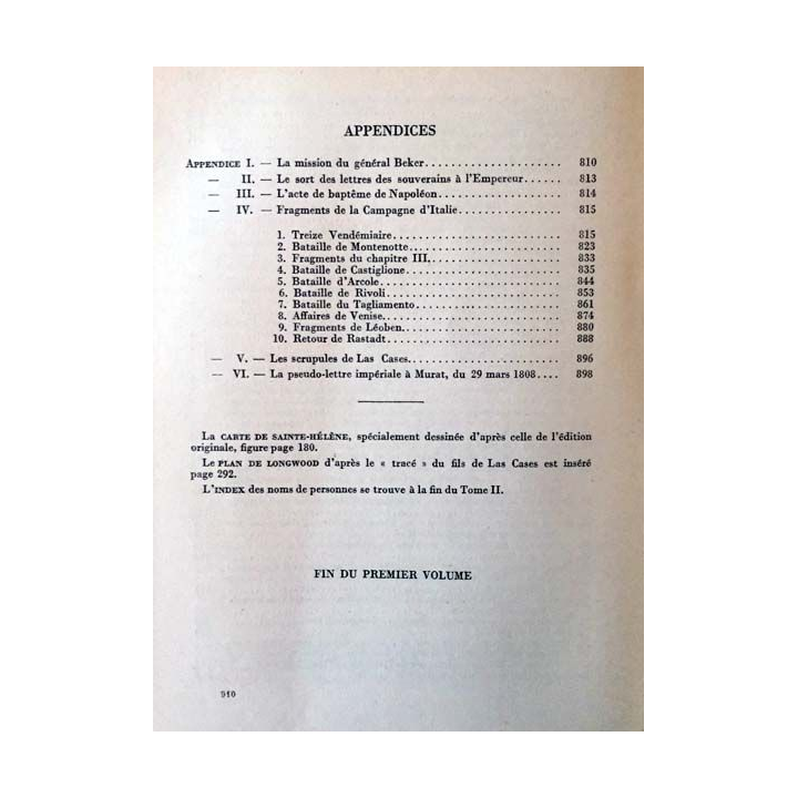 1. Le mémorial de Sainte-Hélène Tome 1 de Comte de Las Cases aux éditions Flammarion