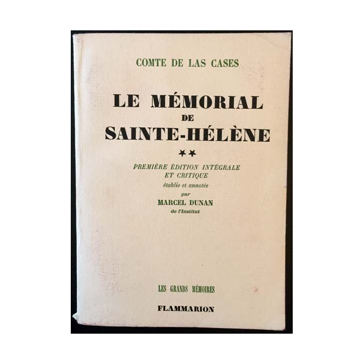 1. Le mémorial de Sainte-Hélène Tome 2 de Comte de Las Cases aux éditions Flammarion